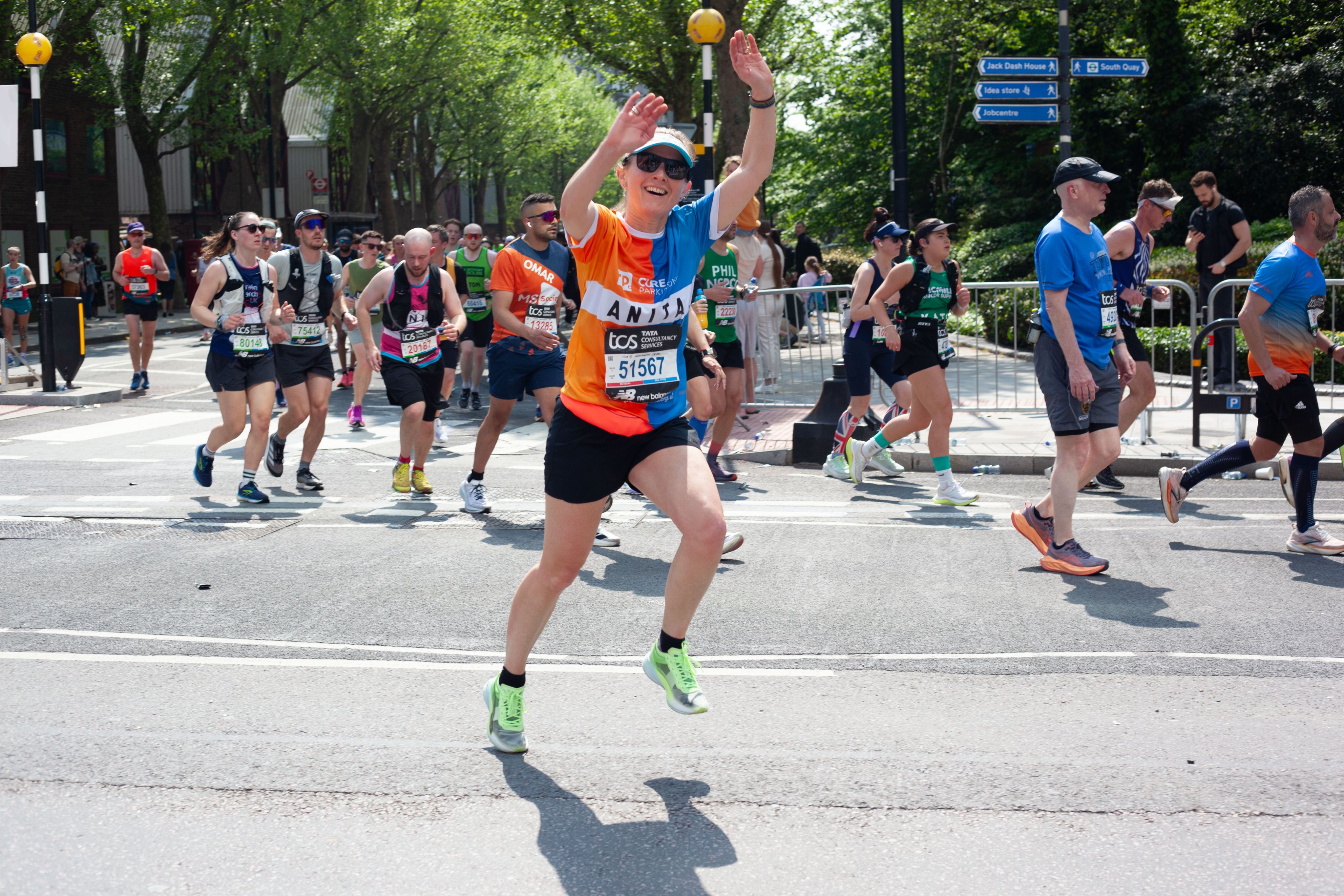 Marathon runner Anita running during the London Marathon 2025. 